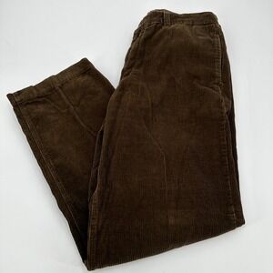 M Gordon Men's Brown Corduroy Pants Flat Front Classic Fit 36x32